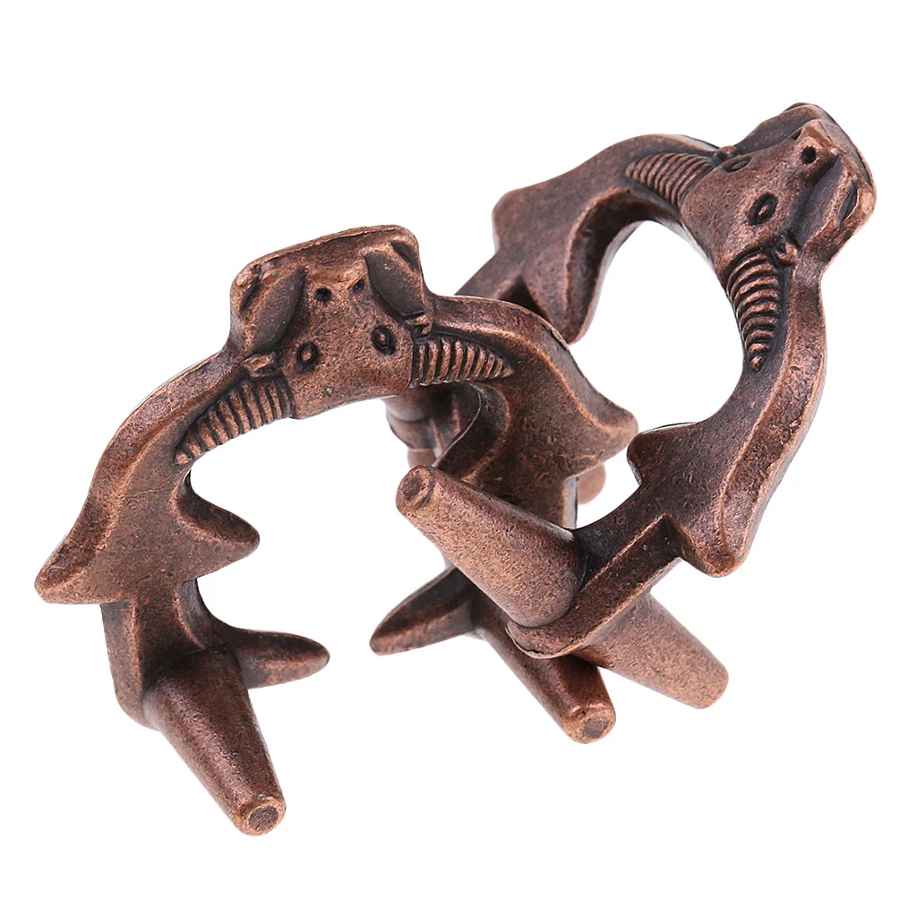 Metal Brain Teaser Bull Lock Puzzle Interlocking Intelligence Toy IQ Test Game for Kids and Adults