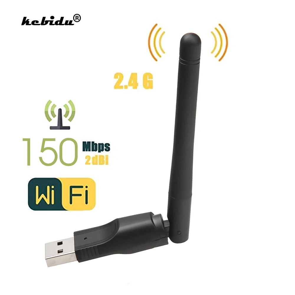 Kebidu Новый WIFI USB адаптер MT7601 150 Мбит/с USB 2,0 WiFi беспроводная сетевая карта 802,11 b/g/n LAN адаптер с поворотная антенна|Сетевые карты| | АлиЭкспресс
