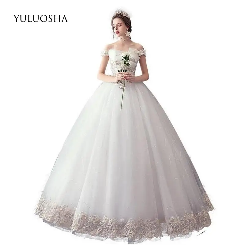 

YULUOSHA Long Burgundy Dress for Wedding Boat Neck Backless Lace Up Wedding Dresses Coral Wedding Bridal Gown Vestido De Noiva