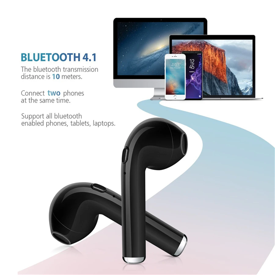 Bluetooth 5,0 наушники i7s TWS стерео наушники портативные с зарядной коробкой беспроводные наушники микрофон для смартфонов