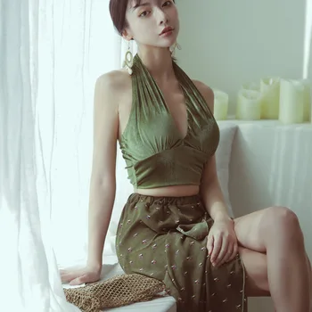 

Surf Suit Swimsuit Woman Two Pieces Bathing Girl Tankini Swimwear Swimsuits New Ins Women Sexy Split With Skirt Three Piece