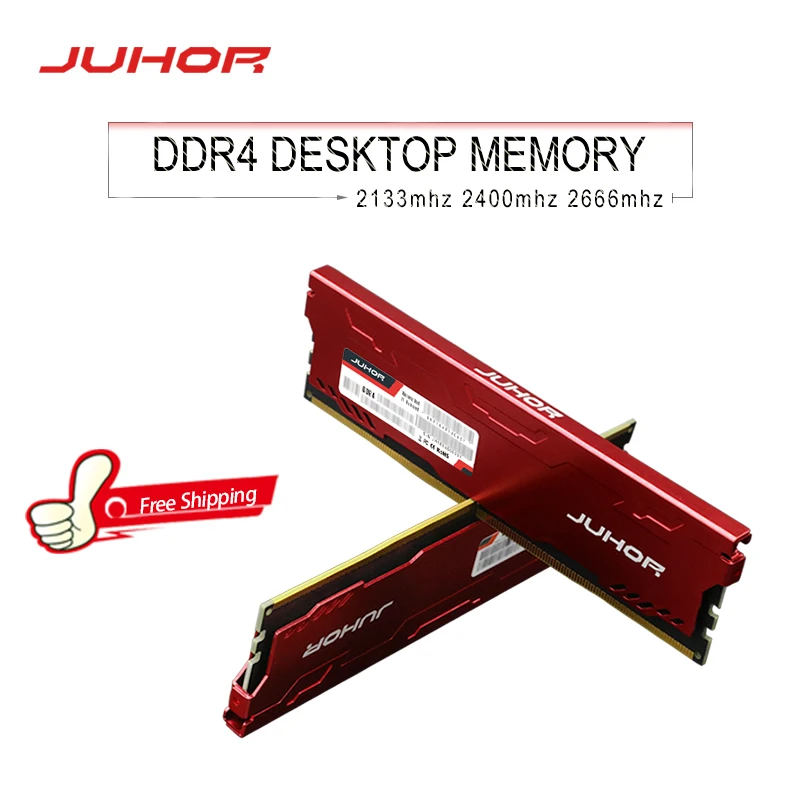 JUHOR memoria ram ddr4 16GB 4GB 8GB  32GB Desktop Memory  udimm 2133mhz 2400mhz 2666mhz New dimm rams with  Heat sink