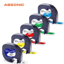 Absonic 12 мм 12267 91201 Labelprinter Dymo Letratag пластиковая лента 91202 91203 91204 91205 этикетка производитель совместимый для Dymo LT-100H