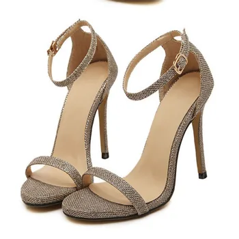 

2020 open toe one-character sandals with buckle thin heel female fairy wind summer all-match high-heeled shoes