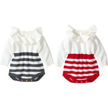 

Winter Newborn Baby Girl Wool Knit Bodysuit Jumpsuit One-Piece Warm Outfits Fashion Autumn Clothes 0-18M