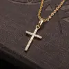 Colgantes de Cruz para mujer y hombre, Color dorado y negro, cristal, cruz de Jesús, joyería, venta al por mayor ► Foto 3/6