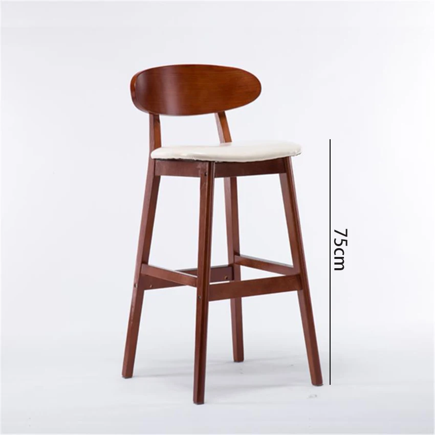 Скандинавские высокие стулья барные стулья современные твердые деревянные столешницы стул скамейка кресло крепкий мягкий стул промышленное кресло - Цвет: C5  75cm