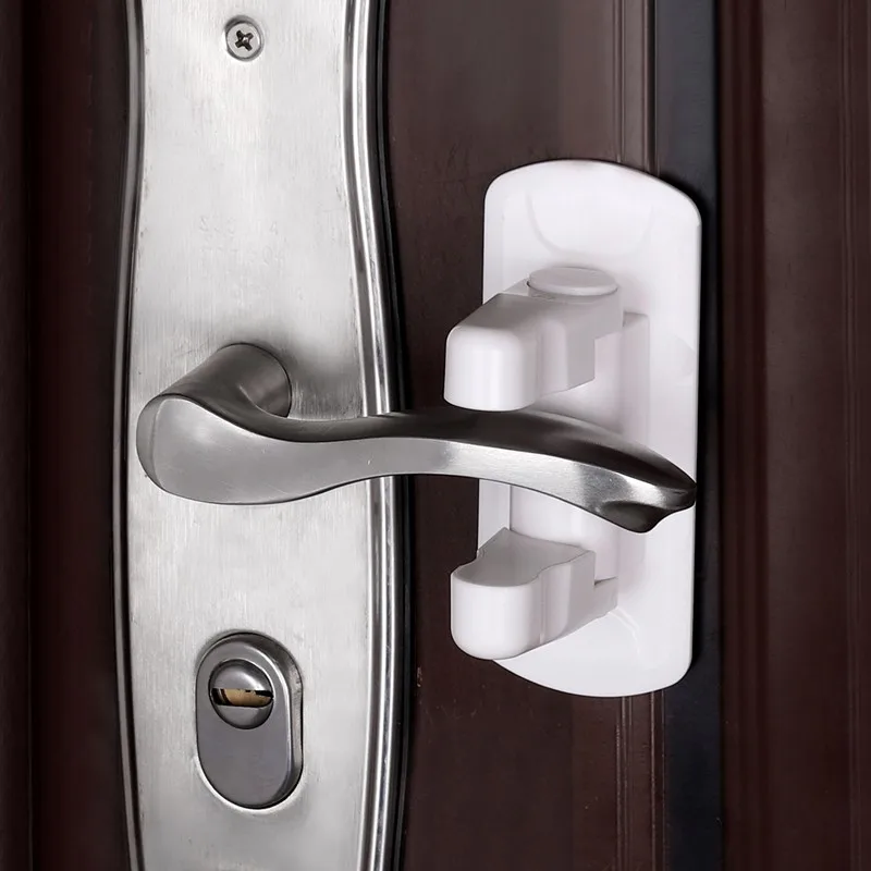 

2 Pcs Improved Version Door Lever Lock Child Safety Proof Door Handle Locks Prevent Kids To Open Bathroom/Bedroom/Kitchen Door