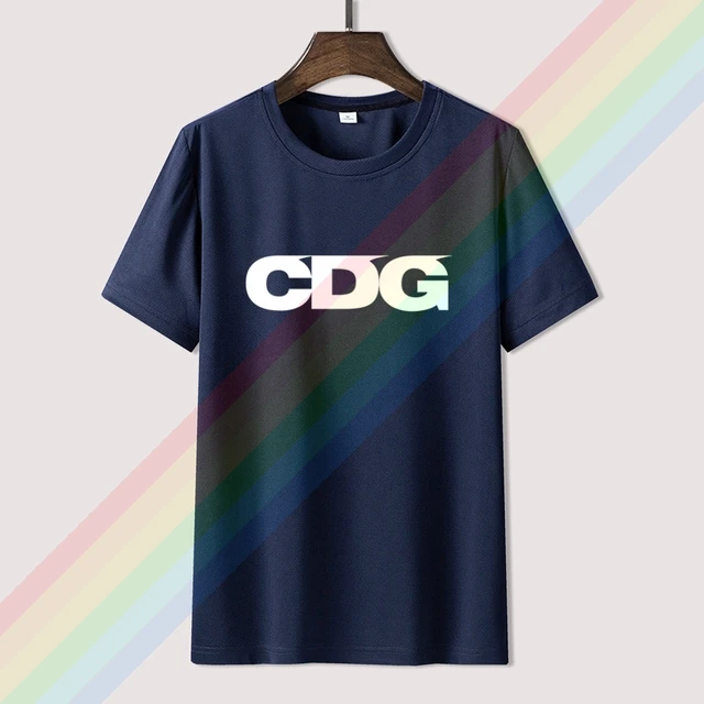 Comme White Cdg Logo Garcon Men Women Summer 100% Cotton Black Tees Male Newest Top Popular Normal Tee Shirts Unisex 5navy