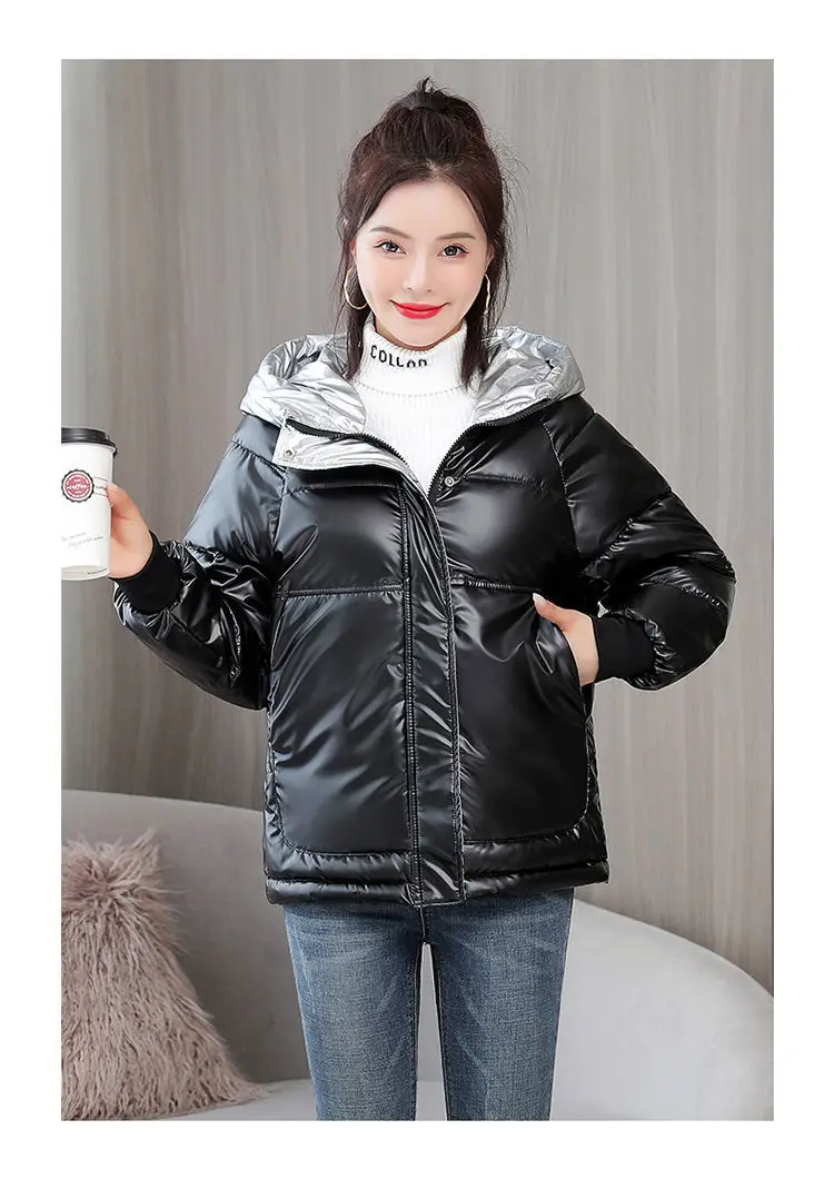 Winter Jacket Women 2021 New Glossy Down Cotton Coat Winter Warm Down Jacket Parkas Thick Warm Cotton-Padded Coat Outwear Female Winter Jacket Women 2021 New Glossy Down Cotton Coat Winter Warm Down Jacket Parkas Thick Warm Cotton-Padded Coat Outwear Female