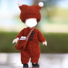 Nouveau 8 Points Bébé Vêtements Robe 16/17 Cm Poupée Bjd Vêtements 6 pouces Lapin Oreilles Costume avec Coiffe Jupe BJD Poupée Jouet Costume