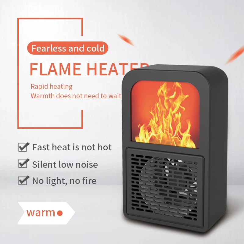  Portable 3D Flame Heater Space Home Mini Electric Heaters Heated Room Heaters Fan Small Heating Sto