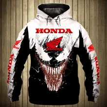 

New Men's Honda Wing Motorcycle Logo Hoodie 3D Digital Print Casual Sweatshirt Zip Hooded Harajuku High Quality Racing Jackets