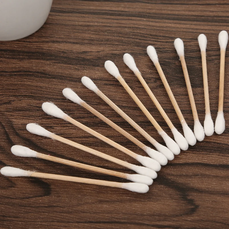 100Pcs/Pack Colors Double Head Cotton Swab Women Makeup Cotton Buds Tip for Wood Sticks Nose Ears Cleaning Health Care Tools 6