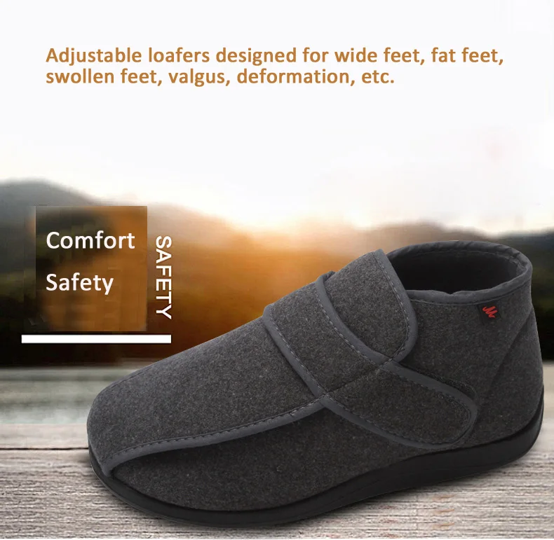 Winter diabetes warm shoes comfortable shoes Magic adjustable open toe shoes Breathable upper Non-slip wear-resistant sole