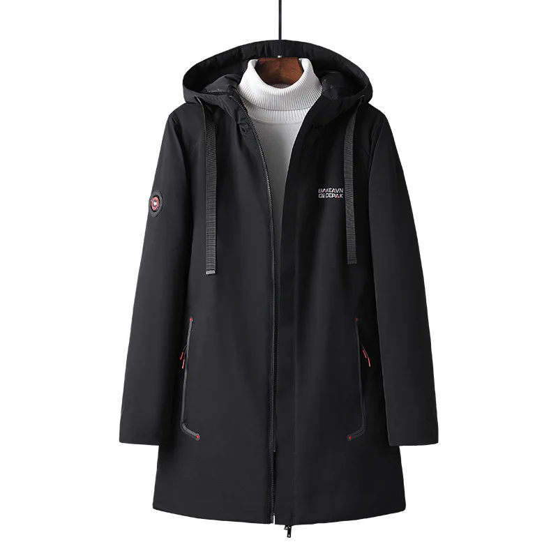 

Winter Men Plus Fat plus Size Cotton-padded Jacket Young Men Fat Man Leisure Medium Length Money Lian Hat Cotton-padded