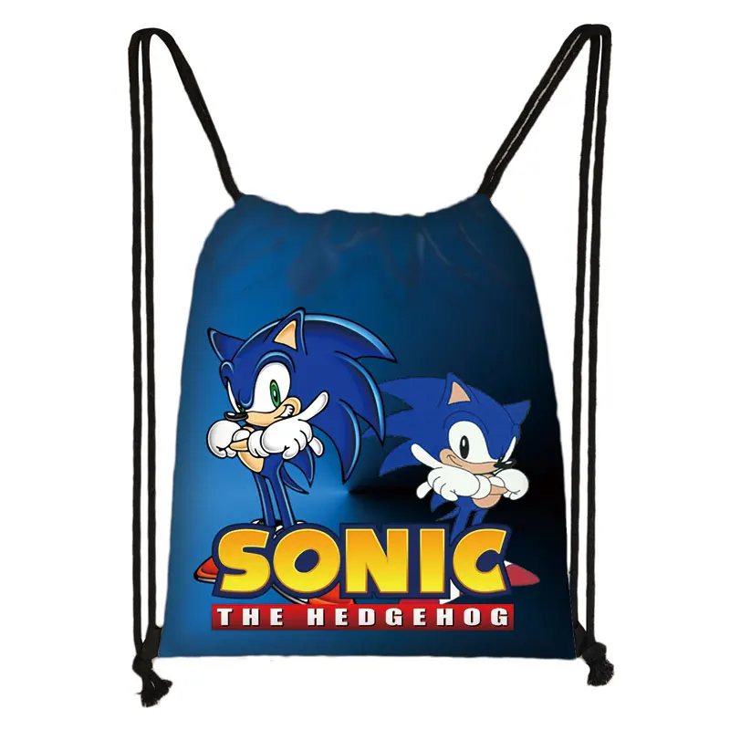 Аниме sonic drawstring сумка для мальчиков и девочек мультфильм рюкзак Подростковые Сумки для хранения детей bookbag дорожные сумки - Цвет: skdysxz02