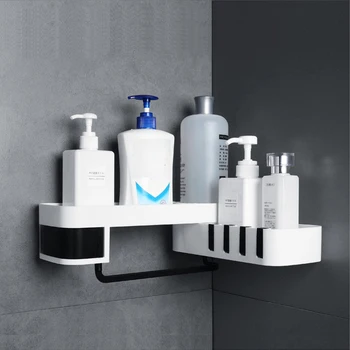 

Rotatable Corner Shower Shelf Bathroom Shampoo Shower Shelf Holder Kitchen Storage Rack Organizer Wall Mounted Shower Organizer