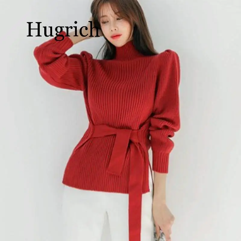 

2020 Sweater Women's pullover Long Sleeve Autumn and Winter New Slim Solid Color Thicken Wild knitting Sweater