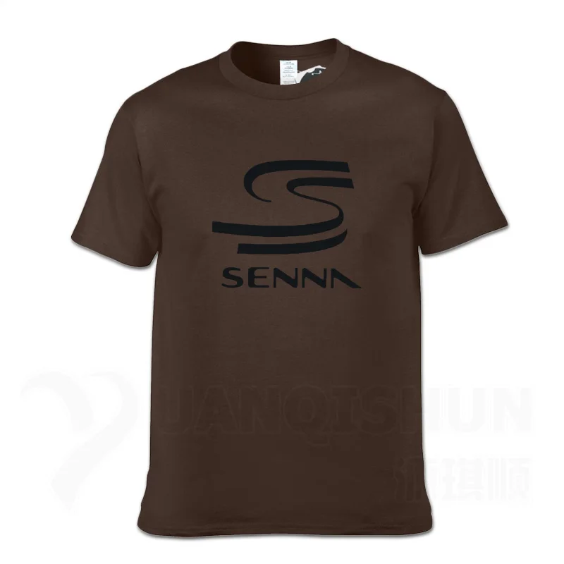 Мужская футболка HERO F1 AYRTON SENNA, мужские футболки, мужская хлопковая футболка с коротким рукавом, Мужская Футболка, большой размер, Camiseta Hombre - Цвет: Chocolate  2