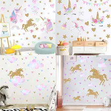 Aliexpress Amazon Cross Border EBay Креативный стиль радуга звезда Единорог наклейки на стену ПВХ наклейки на стену