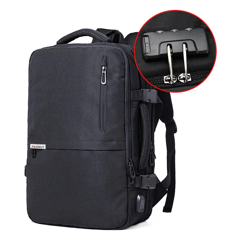 Большой рюкзак для ноутбука с защитой от кражи Женский Мужской рюкзак Mochila мужской рюкзак 17 USB зарядное устройство для путешествий Бизнес Рюкзак Сумки - Цвет: Anti theft lock