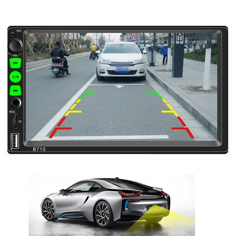 Двойной Din стерео с Bluetooth, 7 дюймов пресс-экран автомобиля стерео с Mirrorlink автомобиля радио Поддержка рулевого колеса управления, США