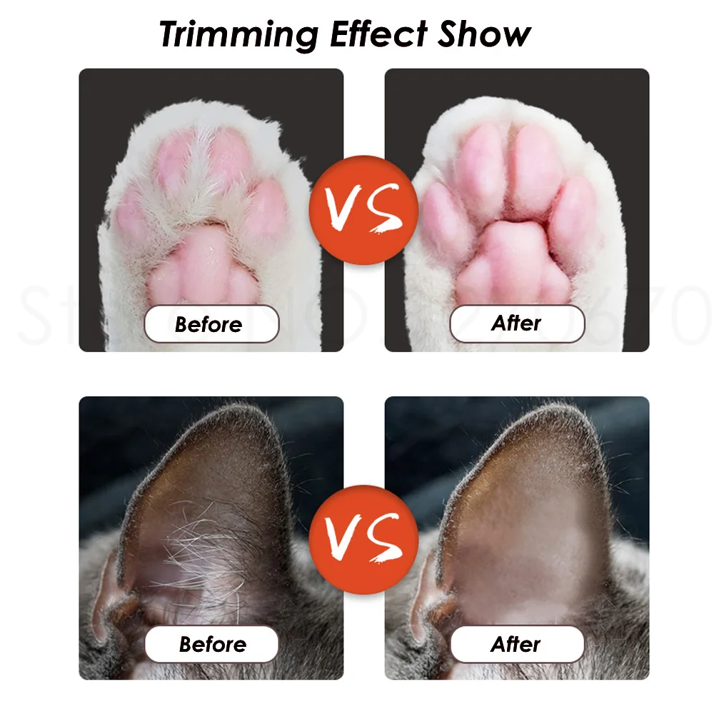 New Low-Noise Cat Dog Clippers Pet Foot Paws Hair Trimmer Dog Grooming Clipper USB Charging Cutter for Eye Ear Butt Hair Remover