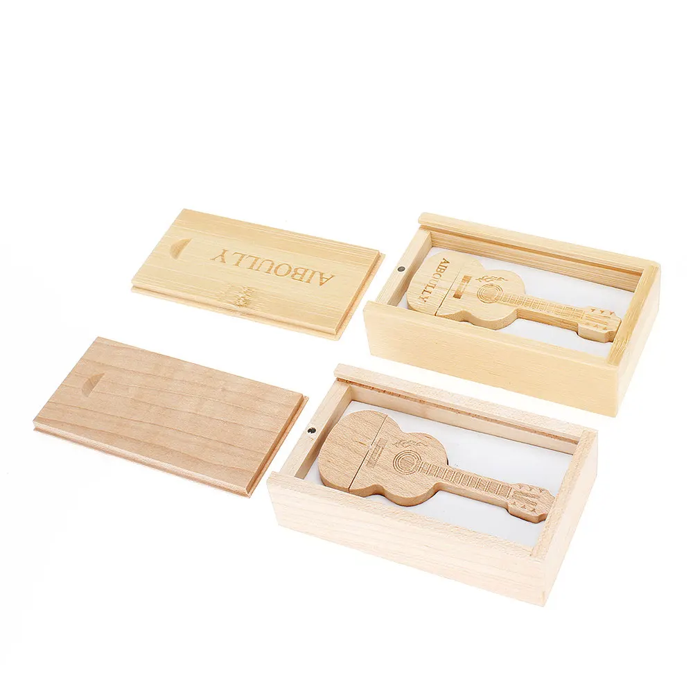 Гитара, ручка, флешка 16GB USB флеш-накопитель 32GB фактическая емкость memory stick 2,0 4GB 8GB 64 gb дерево бамбуковый USB memory stick 128 GB подарок