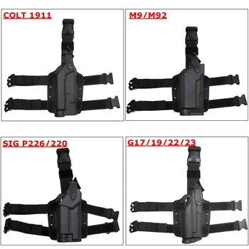 

Hunting Gun Accessories Pistol Pouch for G17/19/22/23 M9/M92 SIG P226/P220 1911 Tactical Drop Leg Holster