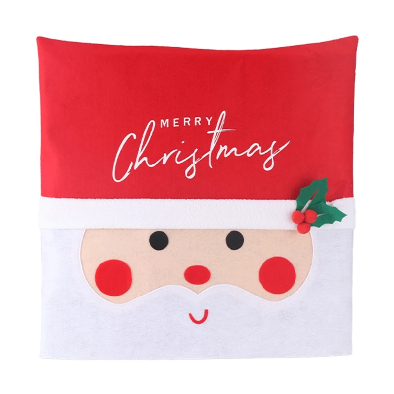 

Christmas Santa Claus Dining Chair Cover Slipcovers with LED Light Holiday Party Decorations for Home Room