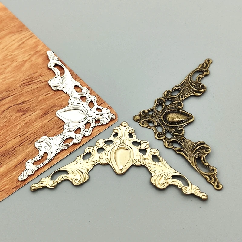 30 Pcs Metal Corner Brackets Gold Bronze Color Angle Corner Brackets Notebook Cover Photo Frame Furniture Protector Decorative
