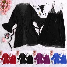 Женское сексуальное нижнее белье, кружевное ночное белье, однотонный прозрачный камзол, ночная рубашка, костюм, нижнее белье, экзотическая Пижама, комплект нижнего белья# G3