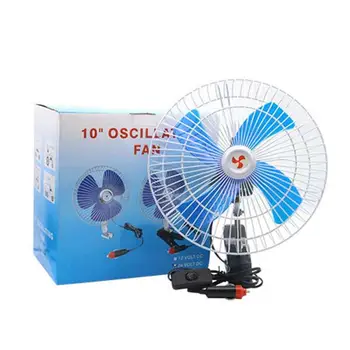 

10 Inch 12V Car Electric Fan Big Truck Car Van Shaking Head Fan Strong Wind Portable Fan All Copper Movement