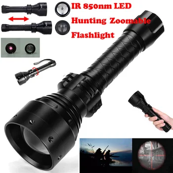 

Night Vision Outdoor Hunting Waterproof Torch 850nm LED Infrared Flashlight USB Rechargeable Inspection Torch Light