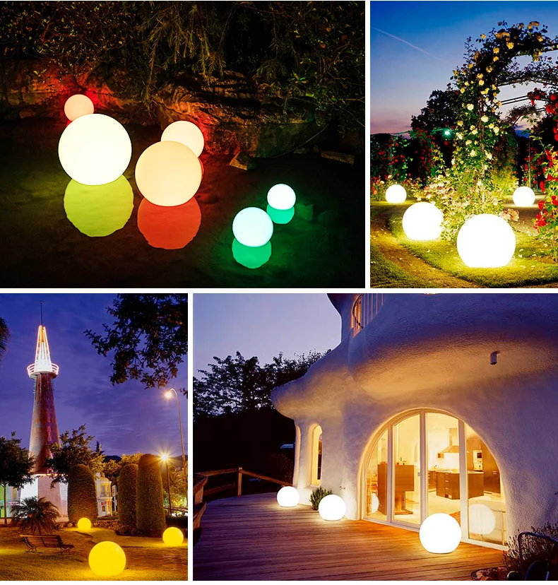 Outdoor Landscape Garden Swimming Pool Patio Ambient Decorative Remote Control Waterproof LED Ball Light 16 Colors 4 Modes