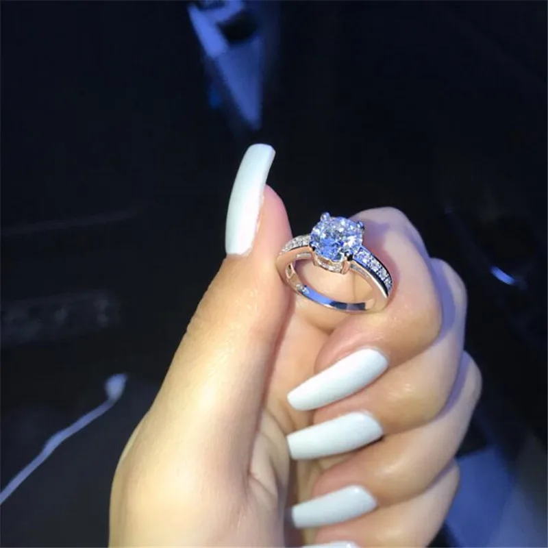 1.5CT кольцо с бриллиантом ювелирное изделие из стерлингового серебра 925 пробы