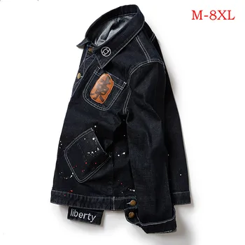 

AreMoMuWha 2019 New Denim Clothing Men's Jacket Loose Jacket Large Shirt Trend Spring and Autumn Casual M-8XL Denim jacket men