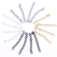 

50Pcs Necklace Extension Chain Bulk Bracelet Extended Tail Extender Gold Plated For Jewelry DIY Making Findings 50x3mm