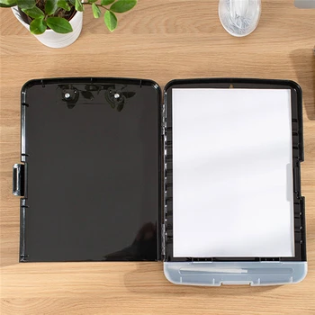 

New Multifunctional A4 Wordpad File Folder Writing Board Clip With Pen Slot Desktop Organizer Storage Box Stationery
