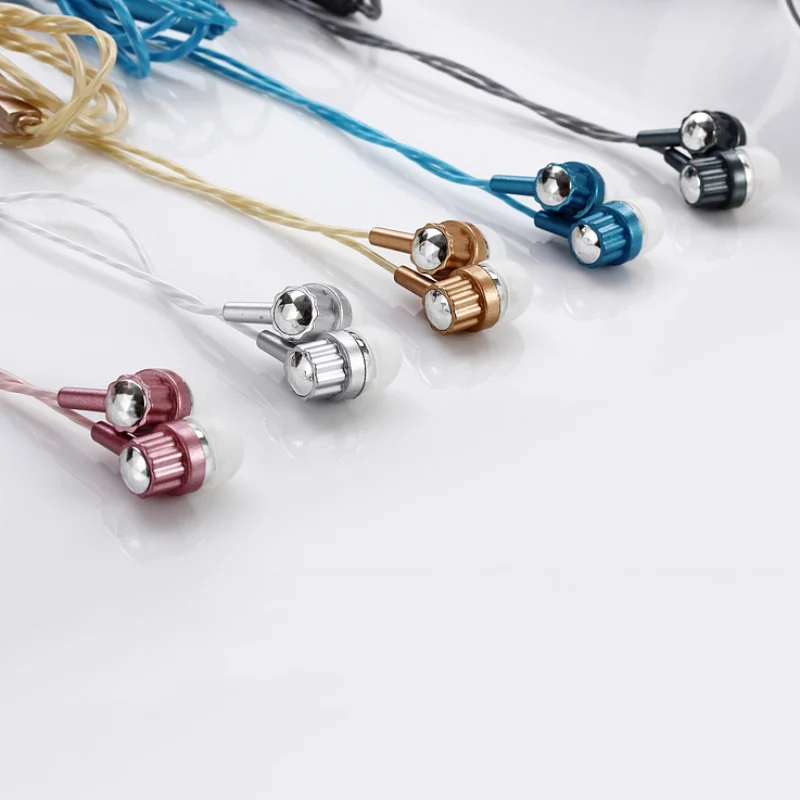 Durable Plastic Braided Headset Wired Earphone With Microphone Portable Audio And Video Device