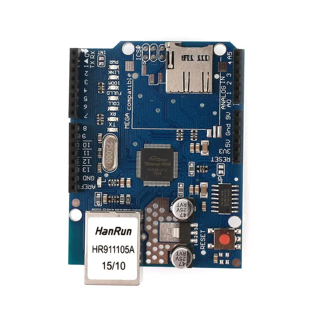 Зазор Cewaal Ethernet W5100 сеть Плата расширения модуль щит для Arduino МЕГА С слот карты Micro SD