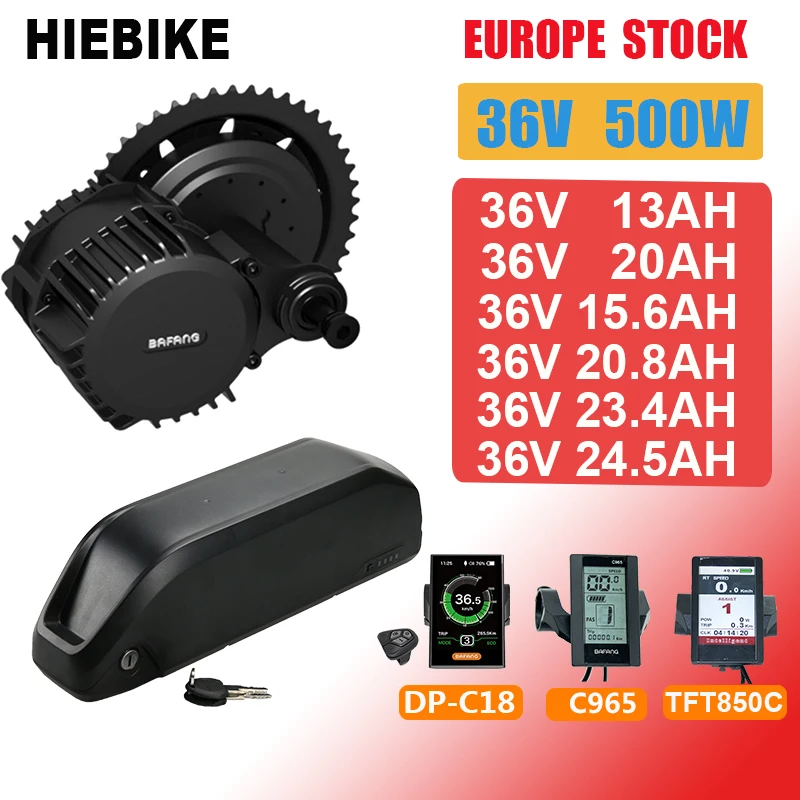 Bafang BBS02 36V 500W мотор Ebike конверсионный комплект с батареей 13/115.6/21 Электрический