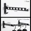 Waterproof Aluminum Multifunction Retractable Wall Mount Hanger Folding Clothes Hangers Clothes Towel Rack Indoor Space Saving 5