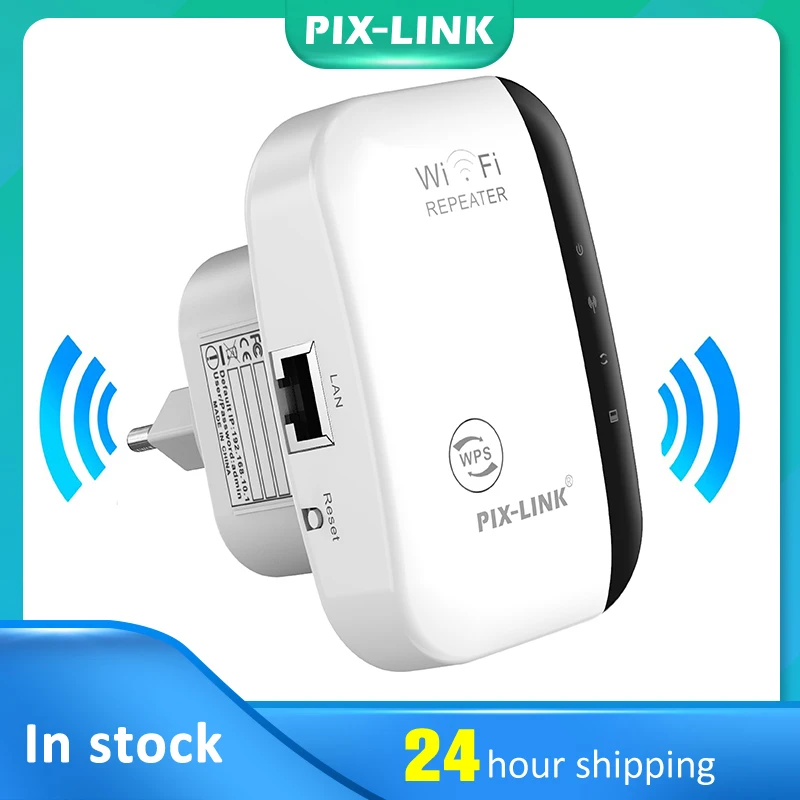 

PIXLINK 300Mbps Wireless N Wifi Repeater Router Roteador Range Expander Signal Booster Bridge Repetidor Extender EU Plug