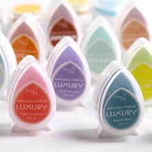 Tampons encreurs en caoutchouc, 40 couleurs, 1 pièce, tampon encreur pour Scrapbooking, huile créative, décoration de livre de mariage, de fête, en forme de goutte, kawaii