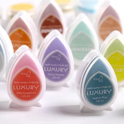 Tampons encreurs en caoutchouc, 40 couleurs, 1 pièce, tampon encreur pour Scrapbooking, huile créative, décoration de livre de mariage, de fête, en forme de goutte, kawaii 