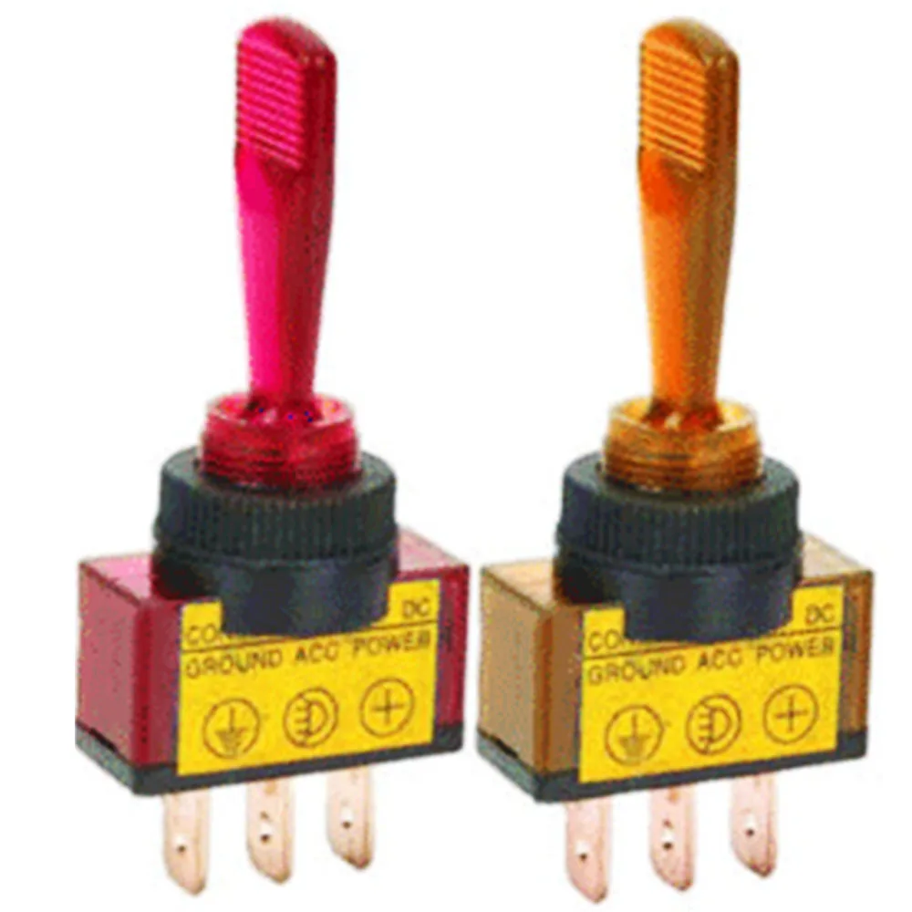 4Pcs/set 12V 20A Car Auto LED Toggle Rocker Switch 3 Pin SPST On/Off Switch For Car Boat Marine