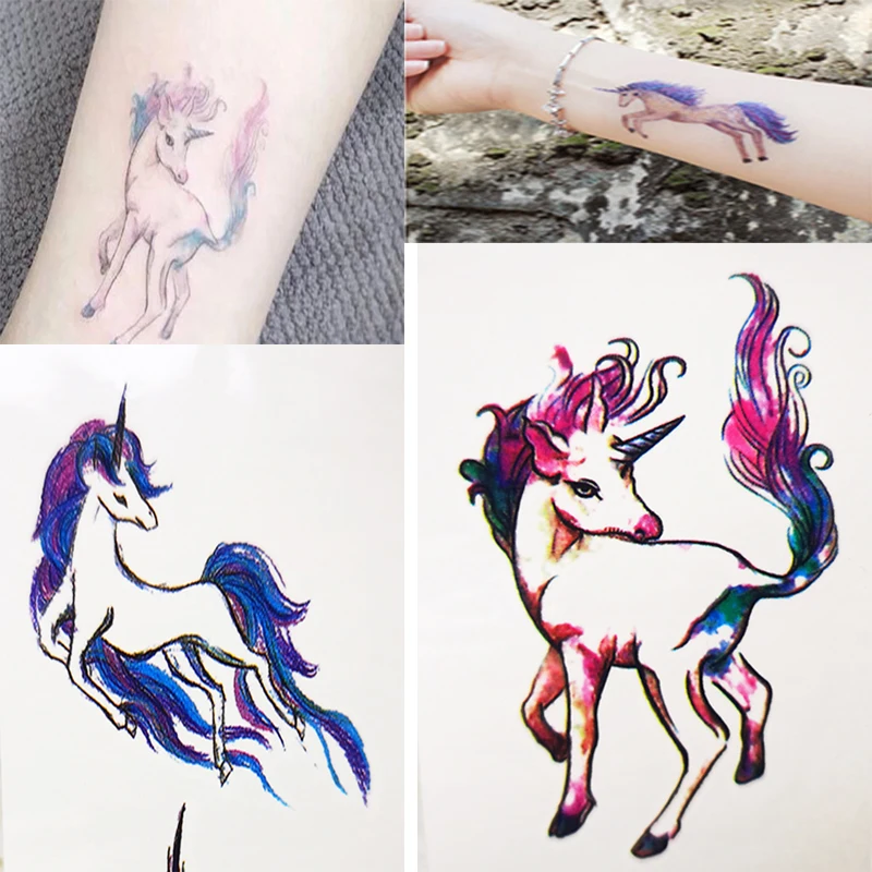 Временная татуировка holy unicorn рукава наклейки на пальцы классная вещь боди-арт