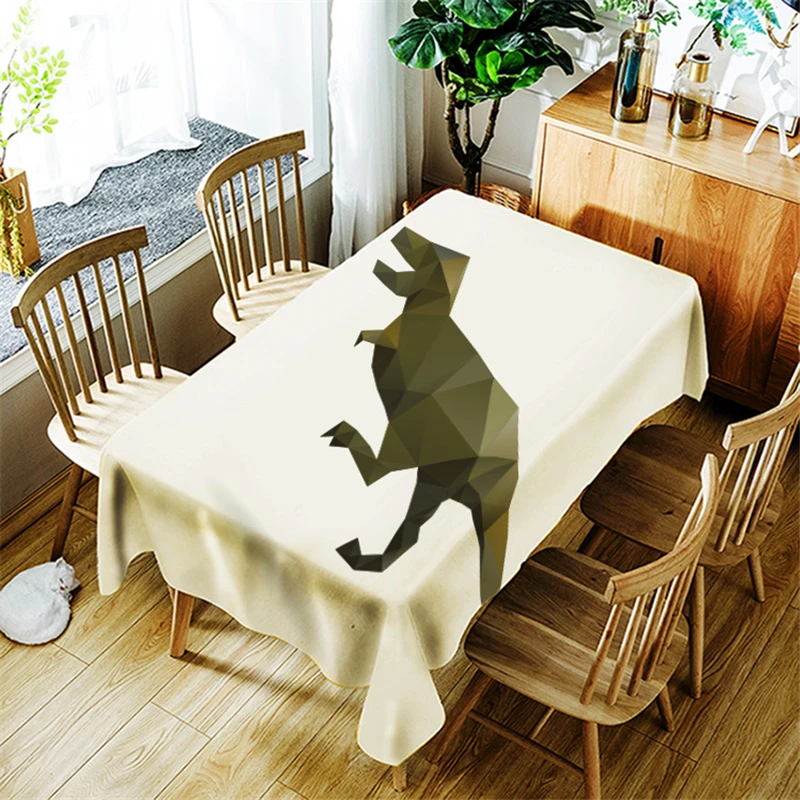 3d Diamond Dinosaur Tablecloth Creative Animal Modeling Pattern Polyester Comfortable Waterproof Table Cloth Cover for Home | Дом и сад